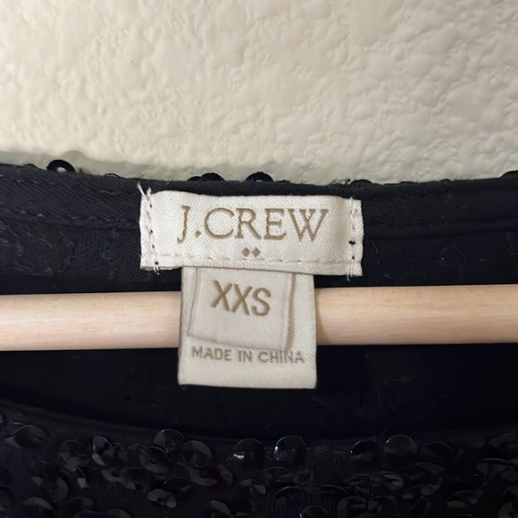 Black Sequin J Crew Long sleeve top - Picture 3 of 5